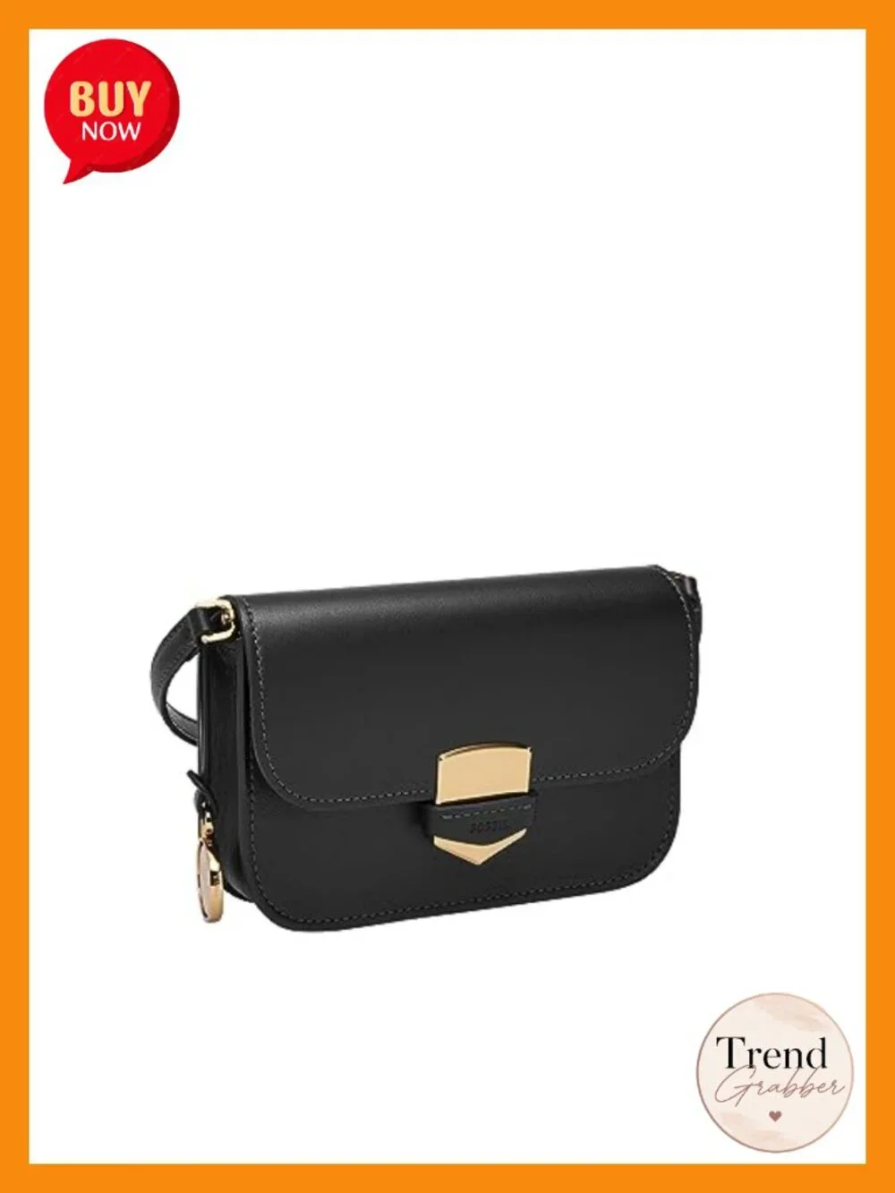 Genuine Leather Flap Crossbody Purse Handbag with Adjustable Strap